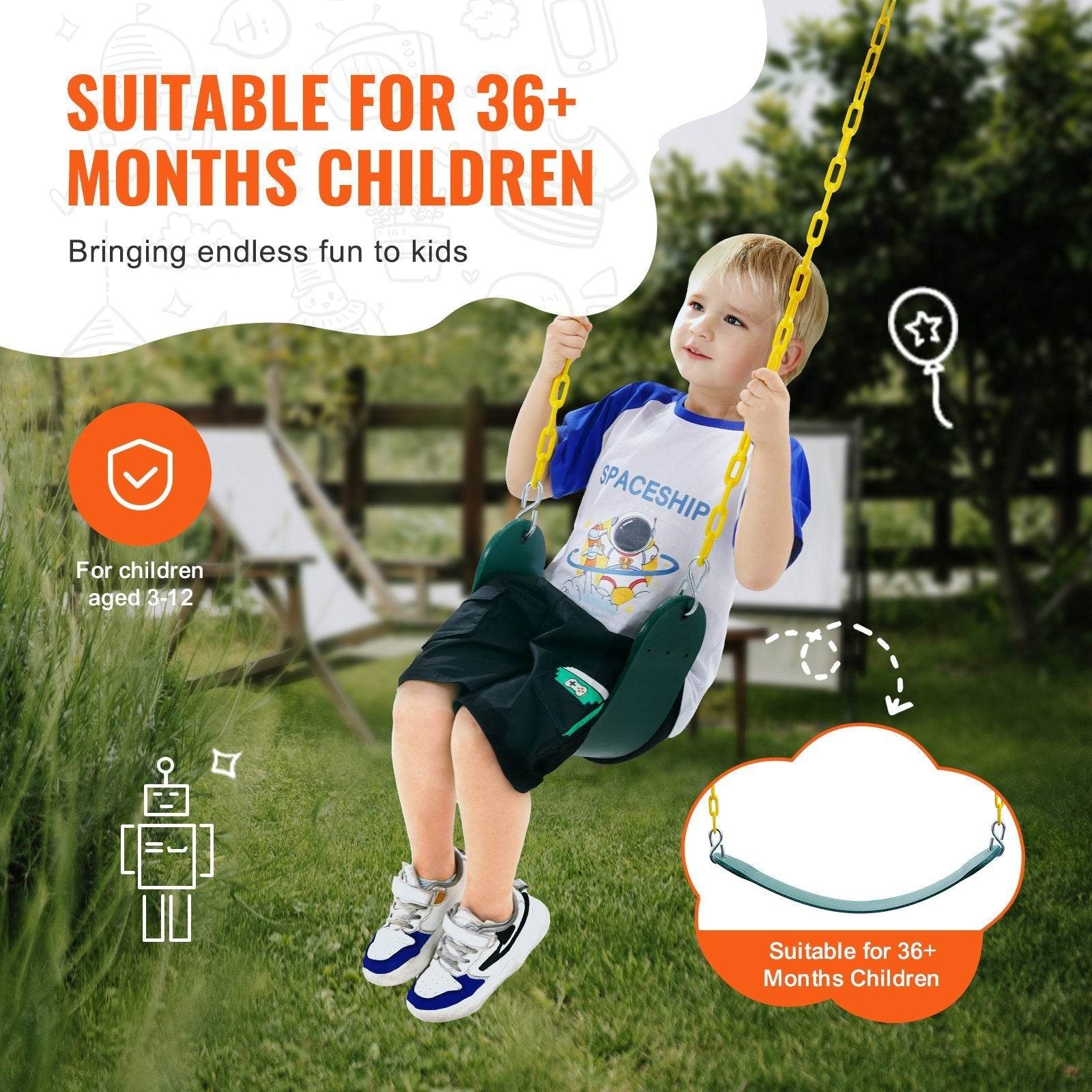 2-Pack Swing Seats Swings Replacement For Outdoor Swing Set 66 Inch Chain