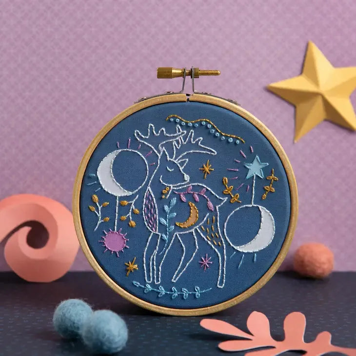 Hawthorn Handmade - Celestial Deer Mini Embroidery Kit - Shopthatapp.ca