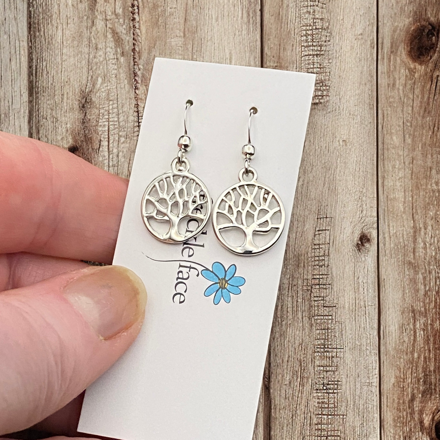 Tree Silhouette Earrings in Matte & Polished Silver Options - Shopthatapp.ca