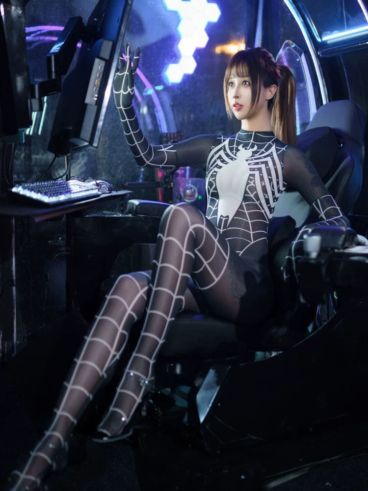 Super Hero Spider Sheer 10D Nylon Full Bodysuit Body Stocking Lingerie - Shopthatapp.ca