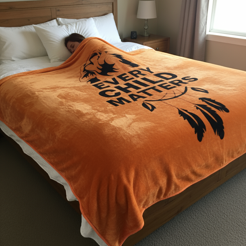 ULTRA SOFT LUXURY PLUSH BLANKET (every child matters howling wolf
