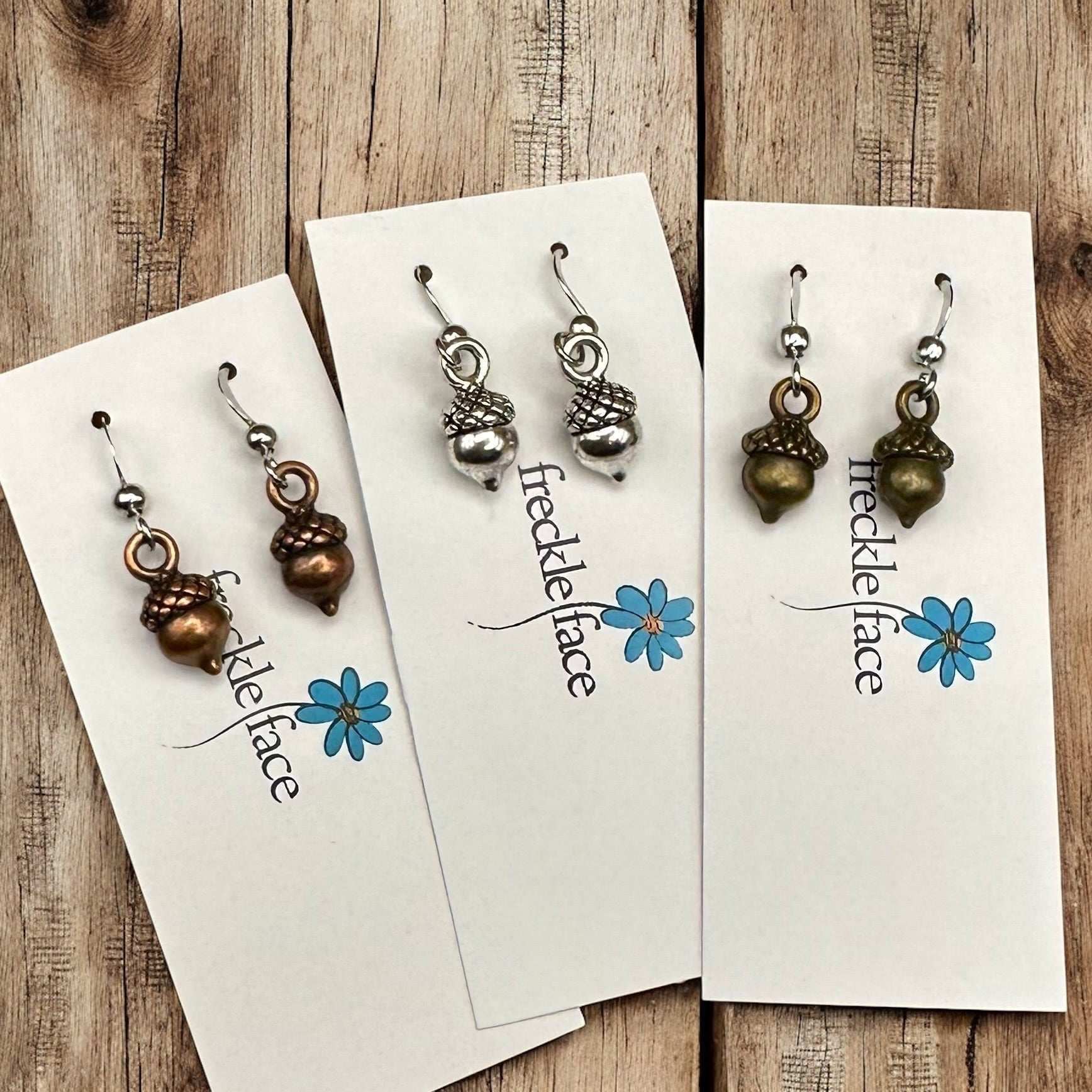 Simple Acorn Earrings – Minimalist Autumn-Inspired Earrings in Mixed Metals - Shopthatapp.ca