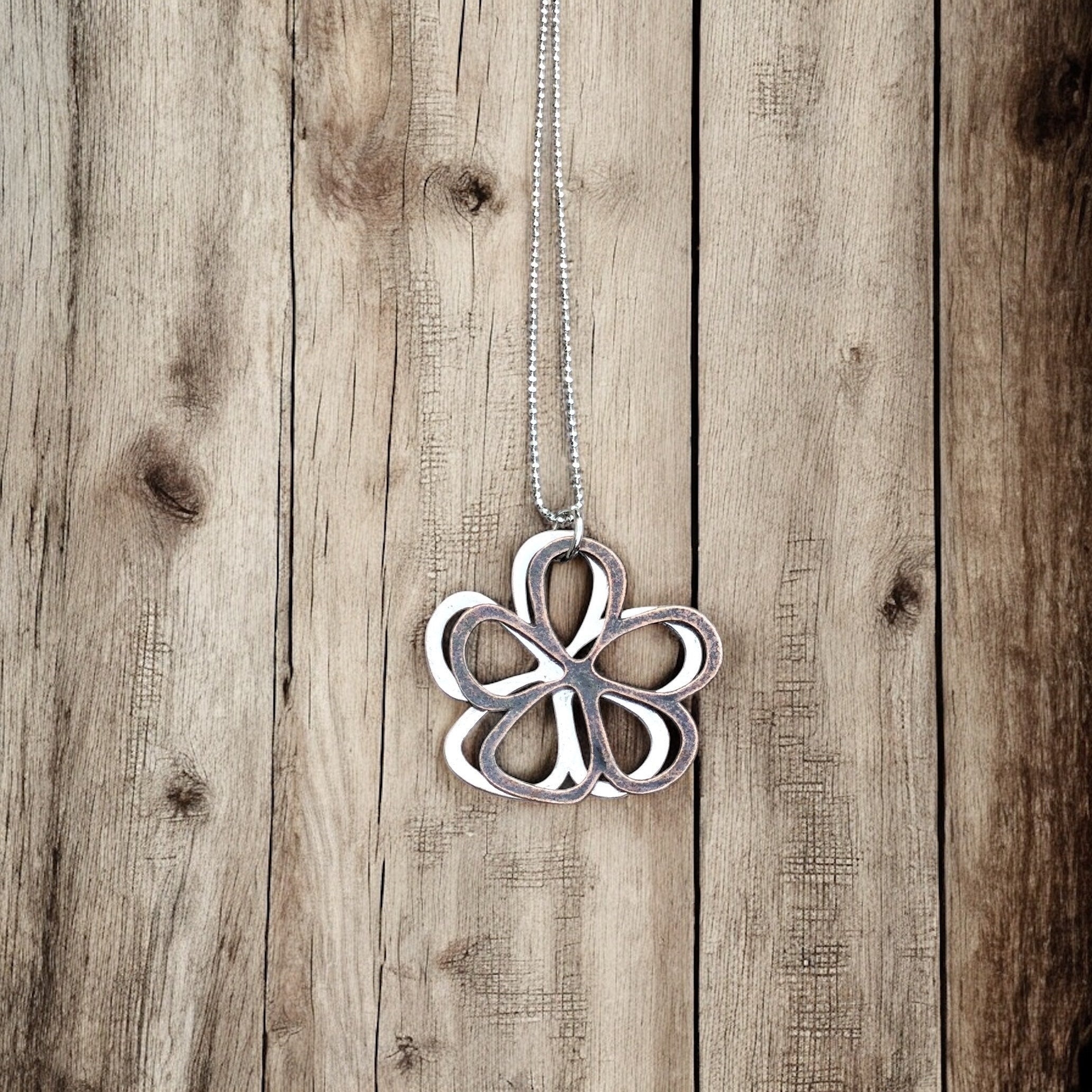 Flower Pendant Necklace with Travel Jewellery Case