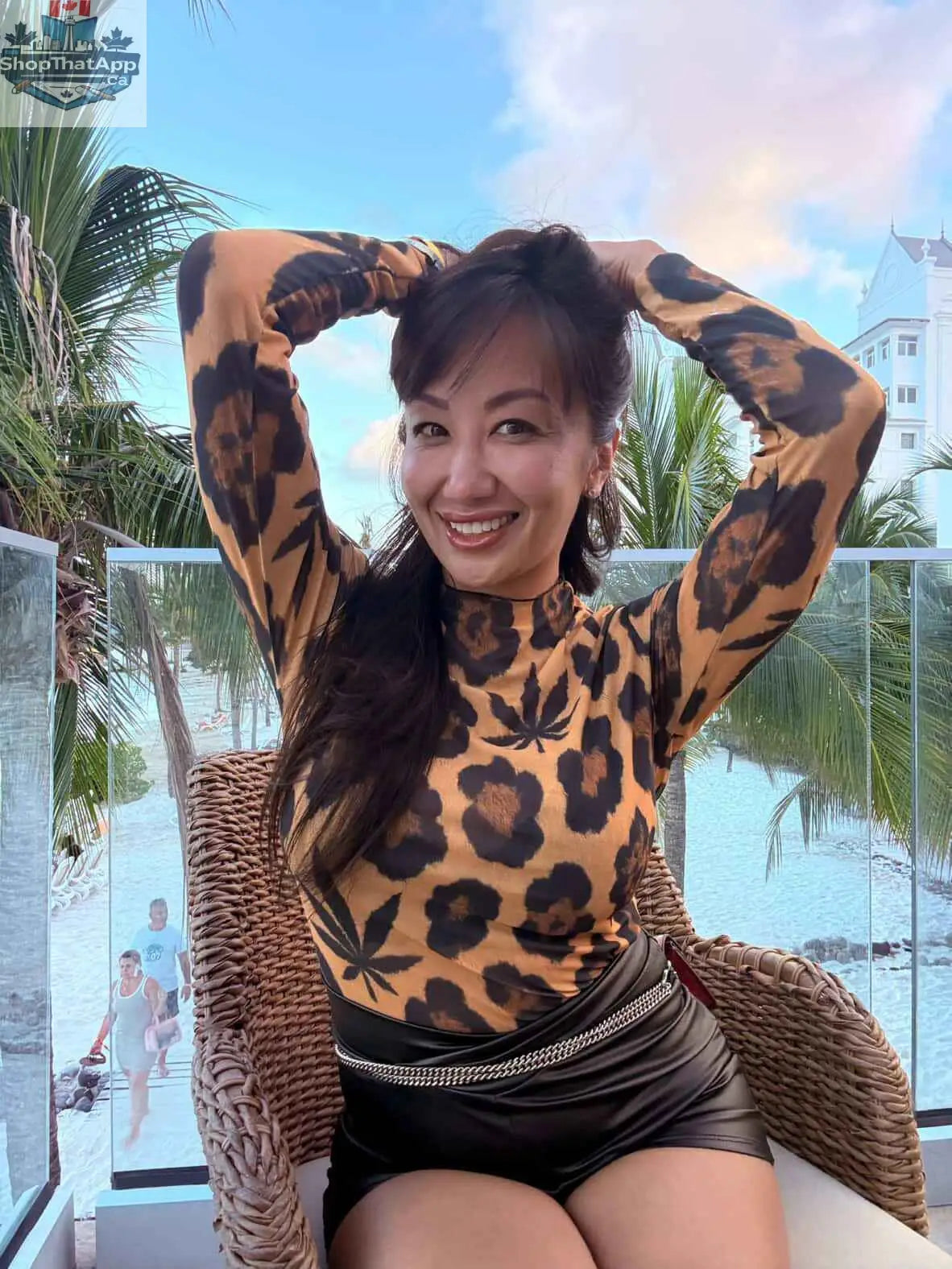 Jane Dope leopard mesh top featuring a stylish, semi-sheer mesh fabric with bold animal print design.