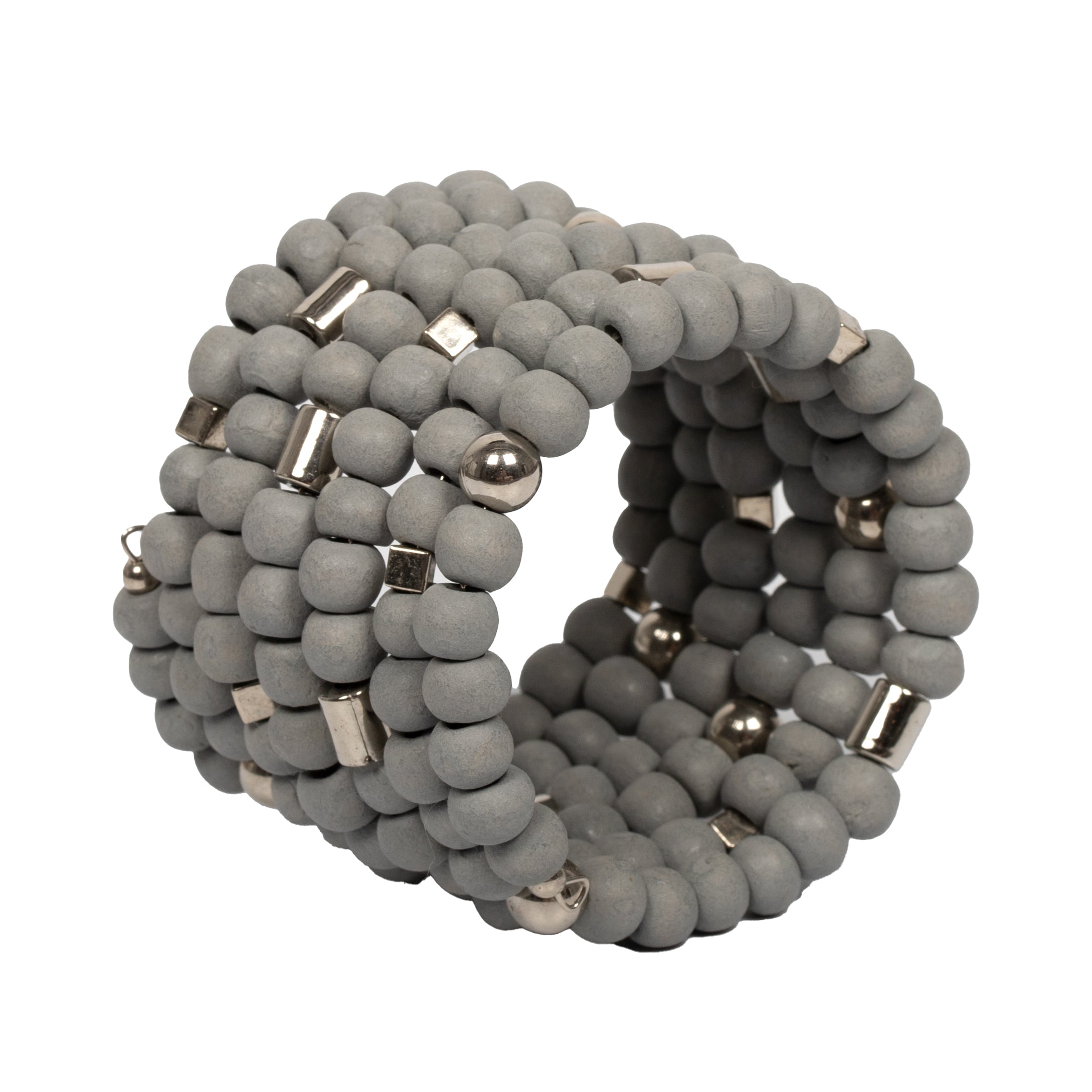 Chunky Wooden Bead Bracelet - Unique Bohemian Spiral Accessory - Shopthatapp.ca