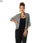 Grey Popcorn Knit Cardigan by Suzie Blue Canada, short sleeve cozy layering essential with textured knit fabric.