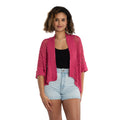 Short Sleeved Pink Cardigan for Stylish Layering - Shopthatapp.ca