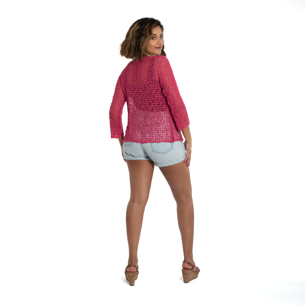 Tie Front Cardigan Pink - Stylish and Versatile Women's Fashion - Shopthatapp.ca
