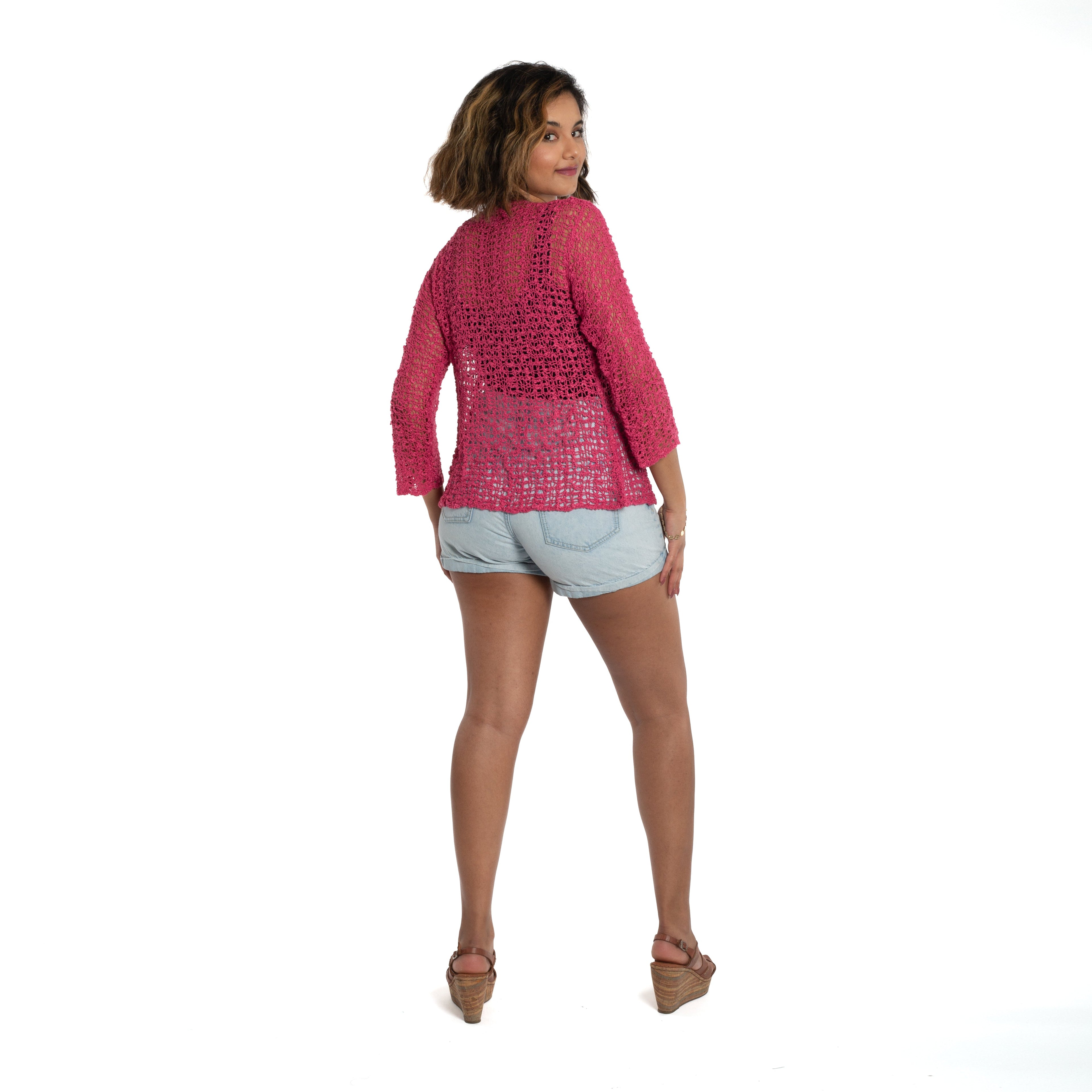 Tie Front Cardigan Pink - Stylish and Versatile Women's Fashion - Shopthatapp.ca