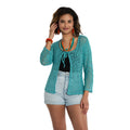 Tie Front Cardigan Teal - Stylish and Versatile Women's Sweater - Shopthatapp.ca
