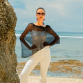 Sheer Mesh Poncho Black - Elegant Layering for Any Occasion - Shopthatapp.ca