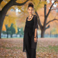 Mid Length Black Kimono - Popcorn Knit Style in Black - Shopthatapp.ca