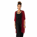 Mid Length Popcorn Knit Kimono - Claret Red - Shopthatapp.ca