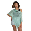 Short Popcorn Knit Poncho - Mint - Shopthatapp.ca