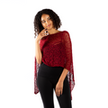 Short Popcorn Knit Poncho in Red - Cozy Red Popcorn Knit Poncho for Every Occasion - Shopthatapp.ca