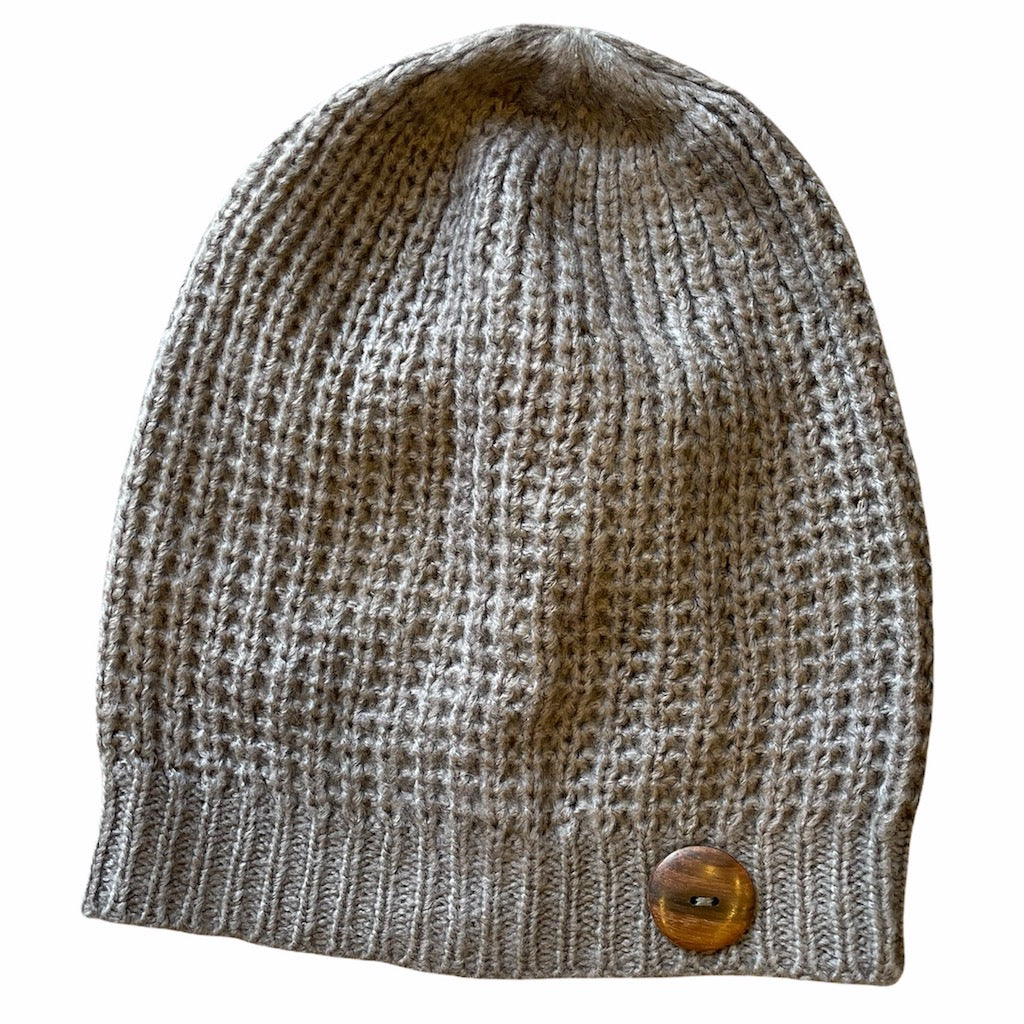 Simple Knit Hat With Button - Shopthatapp.ca