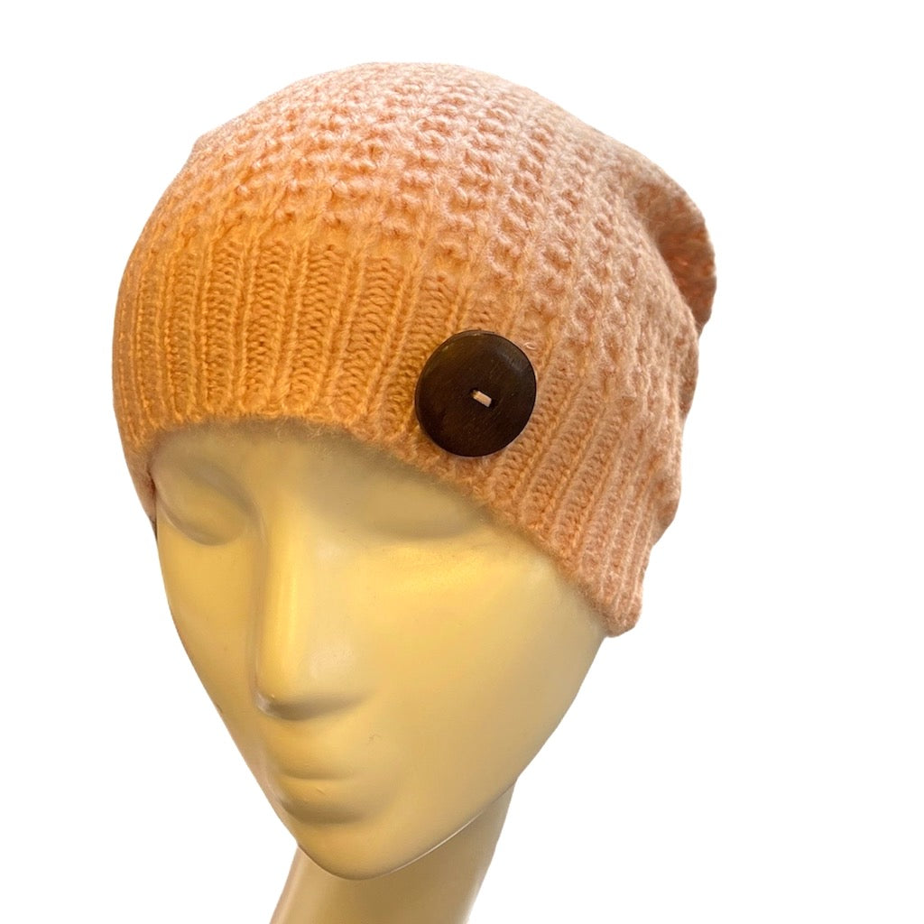 Simple Knit Hat With Button - Shopthatapp.ca