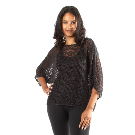 Popcorn Knit Top Charcoal - Cozy and Stylish Essential - Shopthatapp.ca