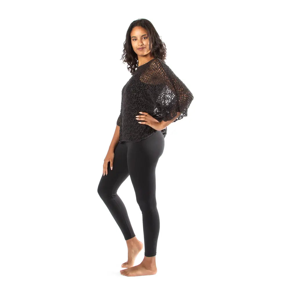 Charcoal knit top by Suzie Blue Canada, cozy and stylish essential with a relaxed fit and soft fabric.