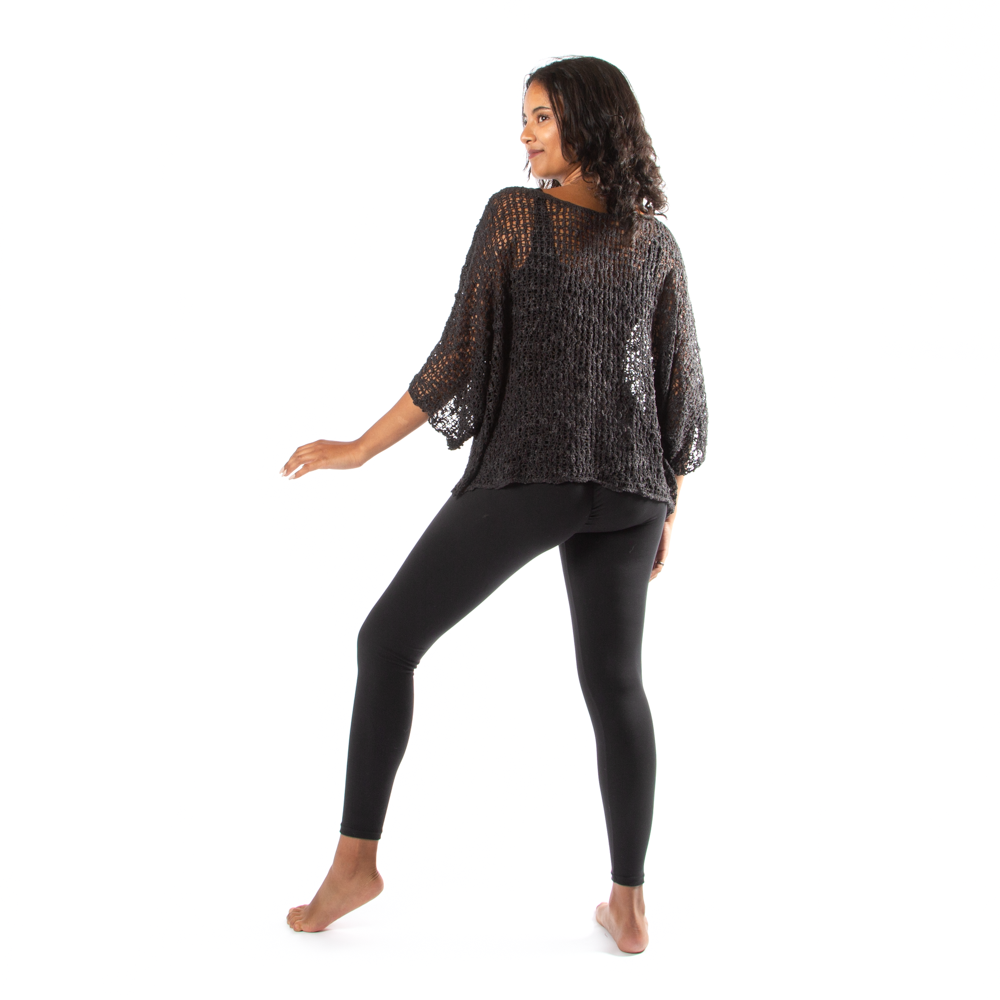 Popcorn Knit Top Charcoal - Cozy and Stylish Essential - Shopthatapp.ca