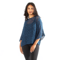Navy Blue Popcorn Knit Top - Shopthatapp.ca