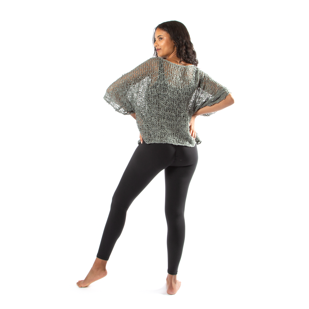 Grey Popcorn Knit Top - Shopthatapp.ca