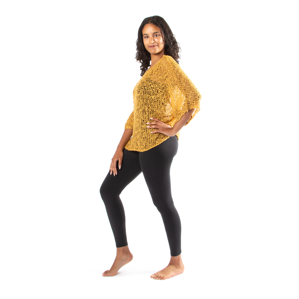 Popcorn Knit Top Saffron - Cozy and Stylish Sweater - Shopthatapp.ca