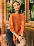 Double Knit Orange Popcorn Poncho for Cozy Style - Shopthatapp.ca