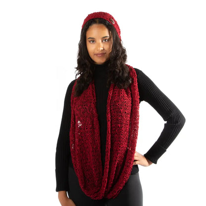 Red popcorn knit hat with button detail from Suzie Blue Canada, featuring a cozy, textured knit design and stylish button accents.
