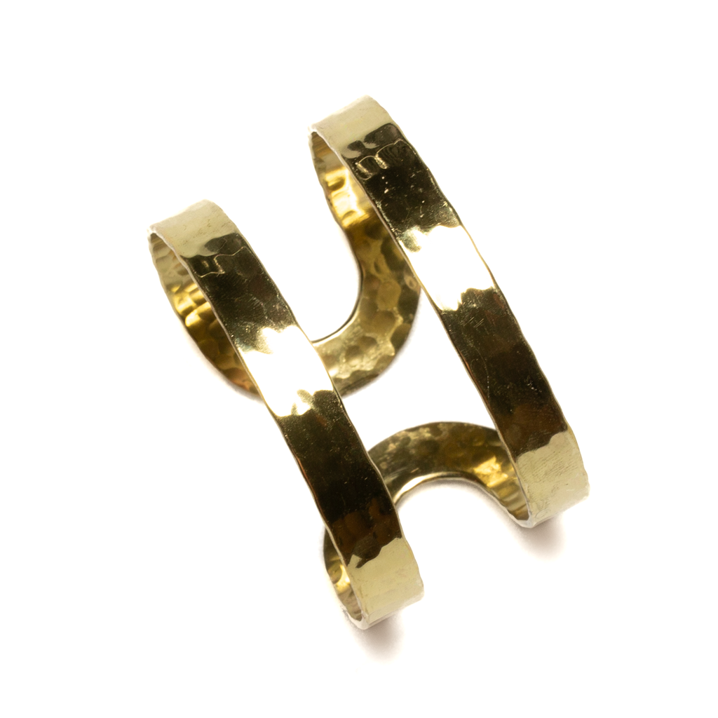 Gold Double Bar Metal Cuff - Stylish and Elegant Jewelry - Shopthatapp.ca