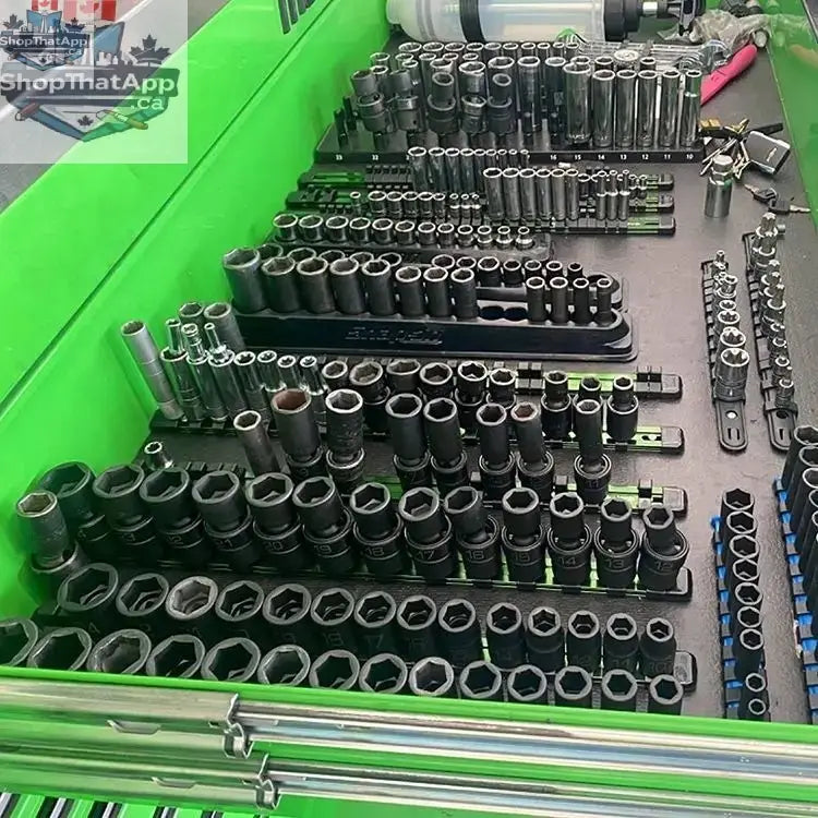 Aluminum Socket Organizer Rails With Rubber End Caps for 10 mm Socket Set - Shopthatapp.ca