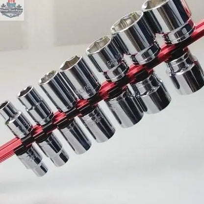 Aluminum Socket Organizer Rails With Rubber End Caps for 10 mm Socket Set - Shopthatapp.ca