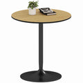 Avis 27.6" Modern Wooden Dining Table with Steel Base-Natural