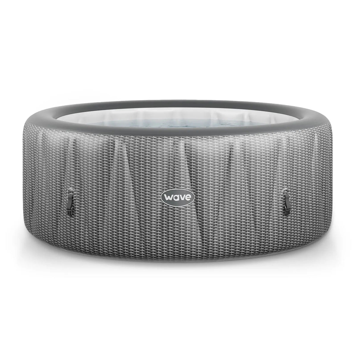 Zoppinh Wave Atlantic 4/6-person round inflatable hot tub with integrated heater, outdoor spa for relaxing soaks.