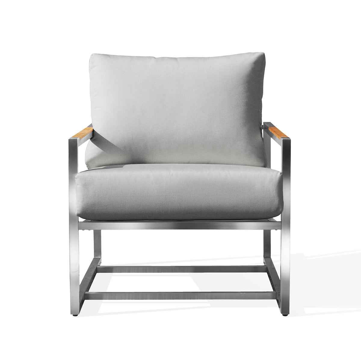 Acacia Stainless Steel Club Chair with Sunbrella® Cushions