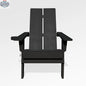 Black Enclover modern Adirondack folding chair with stylish 2-panel design, offering comfortable outdoor seating.
