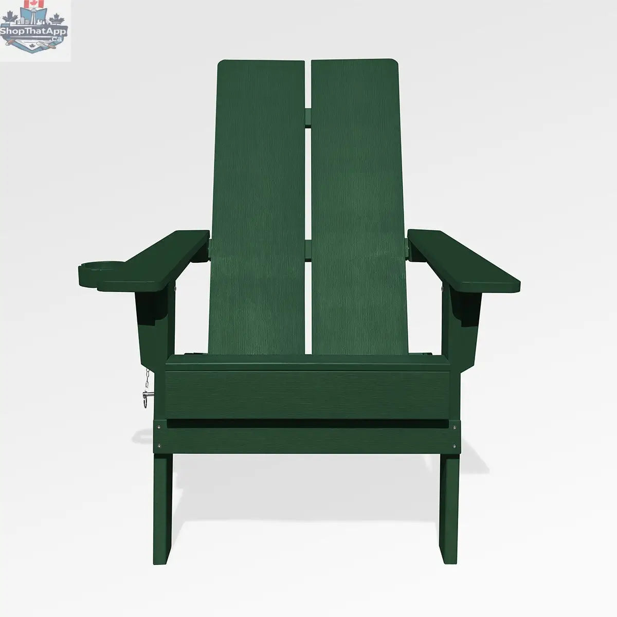 Enclover modern Adirondack folding chair with a stylish 2-panel design, showcasing comfortable outdoor seating in green color.