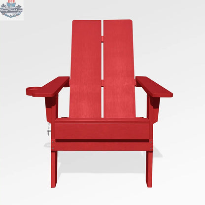 Enclover modern Adirondack folding chair with stylish 2-panel design, featuring a comfortable and convenient outdoor seating option.