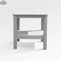 Enclover modern Adirondack end table with a stylish square design, featuring a white finish for outdoor patio or garden spaces.