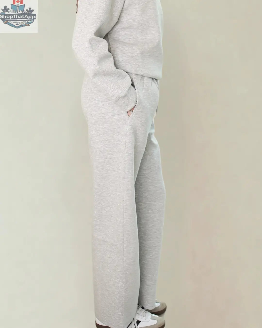Adora Luxeflow - Everyday Wide Leg Pant In Heather Grey - Shopthatapp.ca