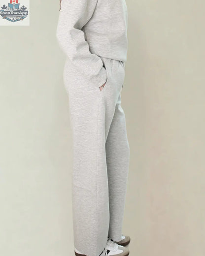 Adora Luxeflow - Everyday Wide Leg Pant In Heather Grey - Shopthatapp.ca