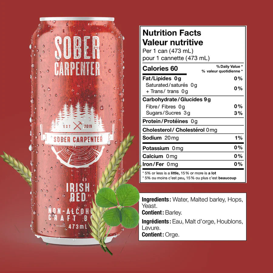 Sober Carpenter Irish Red Beer - Premium Non-Alcoholic Brew