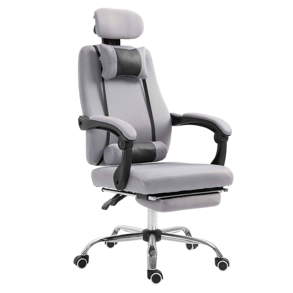 Brady Ergonomic Executive High Back Office Chair with Footrest and Lumbar Support-Grey