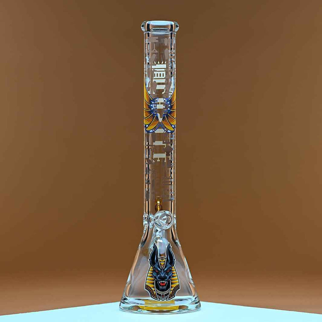 18" Anubis Beaker Bong - 9mm Thick Glass