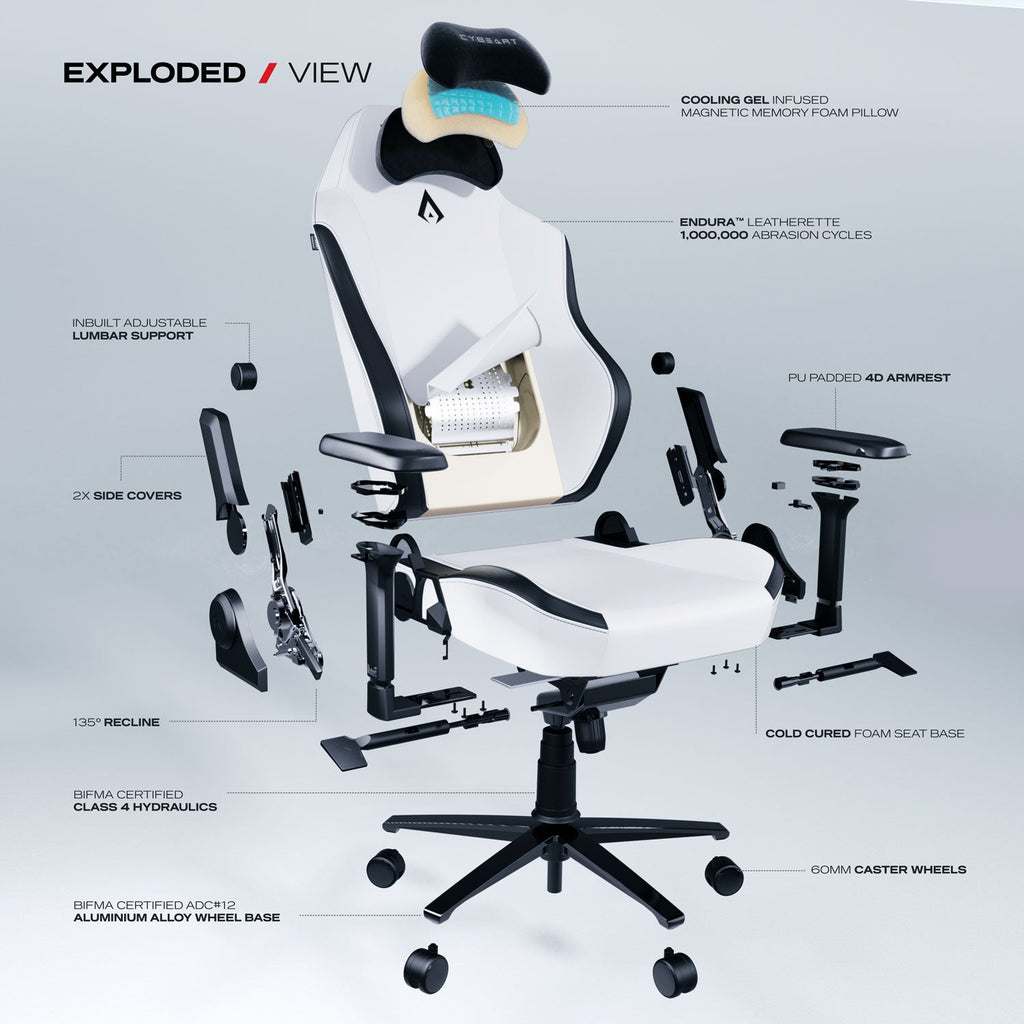 Apex Series Arctic White Gaming Chair - Ultimate Comfort and Style - Shopthatapp.ca