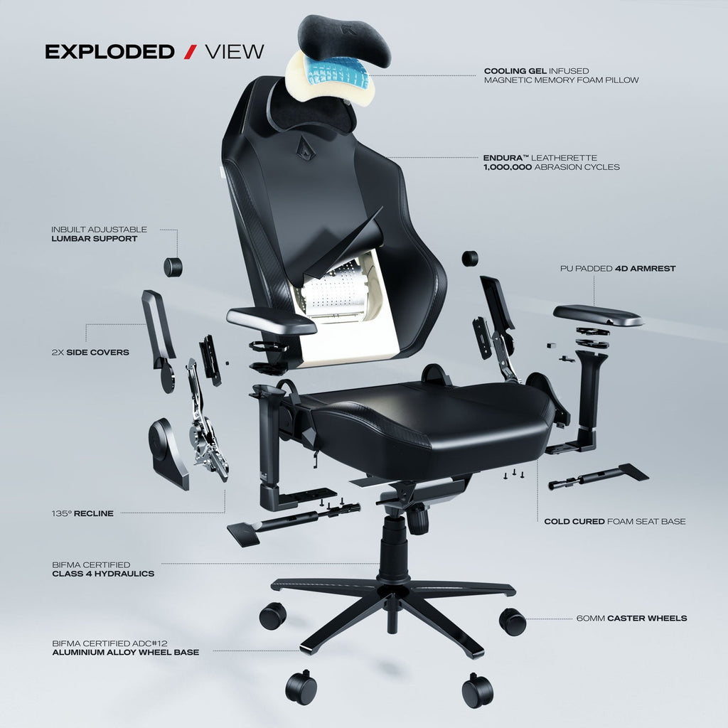 Apex Series Gaming Chair - Ghost Edition for Ultimate Comfort and Performance - Shopthatapp.ca