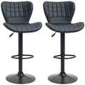 Avion Counter/Barstools with Adjustable Height and Swivel-Set of 2-Black