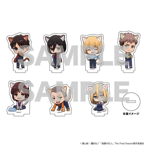 Attack on Titan Anime Merch - 34/ Cat ver. Mini Chara Illustration Acrylic Puchi Stand - Www.Shopthatapp.ca