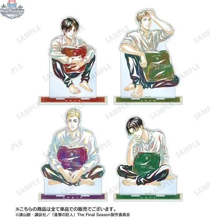 Attack on Titan Erwin acrylic stand from Doki Doki Land featuring a new illustration in a relaxed pose, collectible anime merchandise.