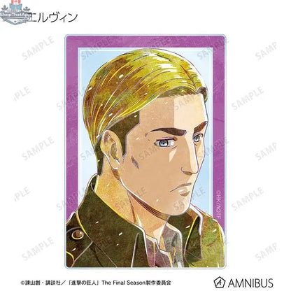 Attack on Titan acrylic trading card from Doki Doki Land's Ani-Art Vol.2 series featuring new anime illustration and character design.